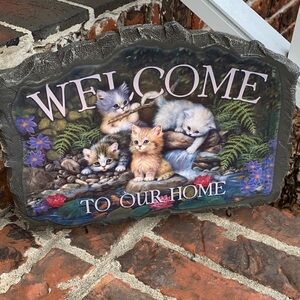Bradford Exchange welcome sign kittens